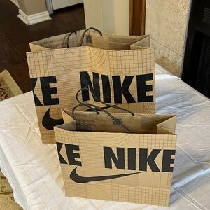 Nike Black and Tan Grid Pattern Bag